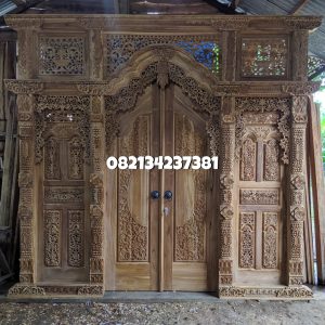 gebyok_mataram_320cm1 Pintu Gebyok Ukir Jati Jepara Relief Mataram 3,2 Meter