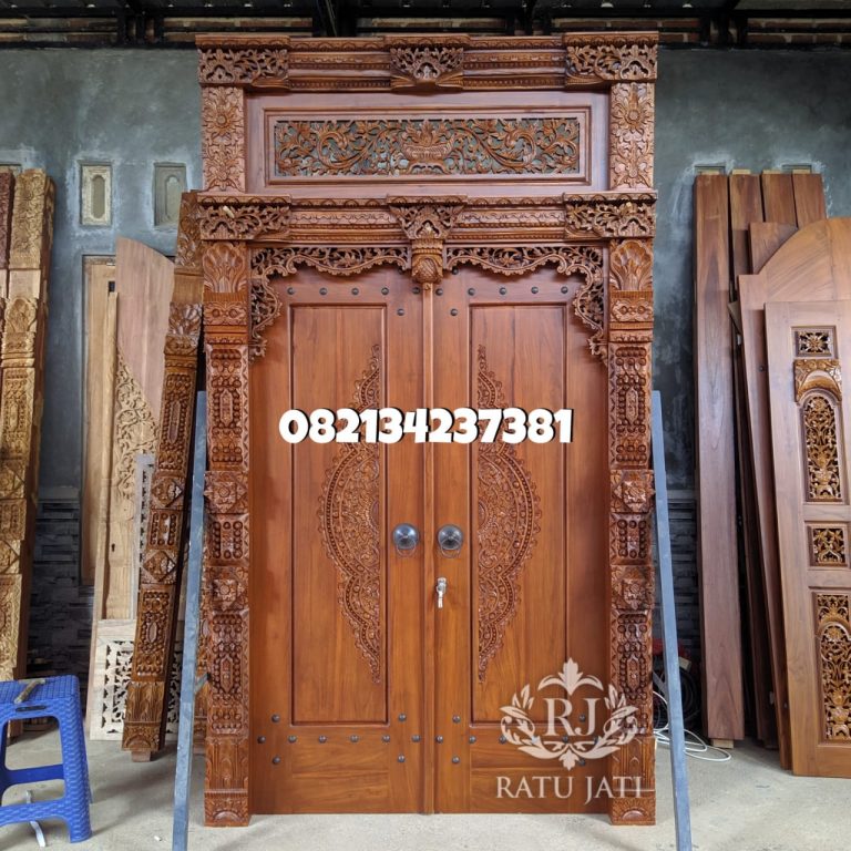 Pintu Gebyok Gapura Ukir Minimalis Jati Jepara 1,5 Meter