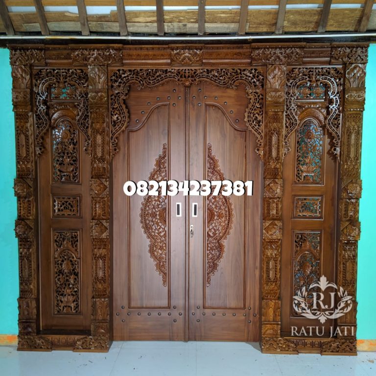 Pintu Gebyok Motif Ukir Jati Asli Jepara Minimalis