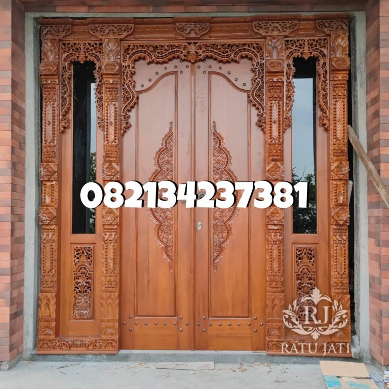Pintu Minimalis Gebyok Ukir Jepara Bahan Jati Premium Terbaru